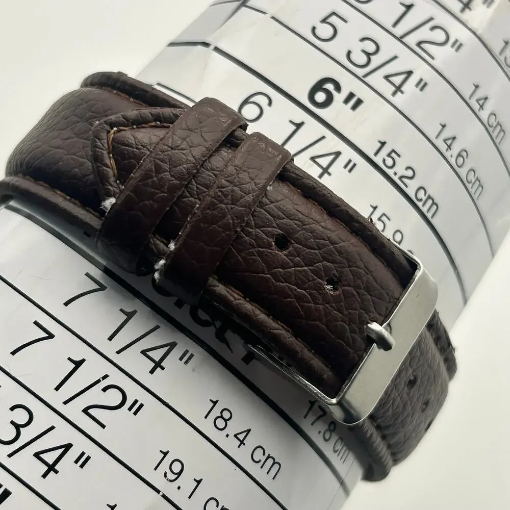 Yazole Roman Numeral Brown Leather Watch Working New Battery